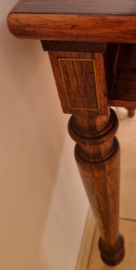 Restored antique Louis XVI style desk with a 19th-century leather top.