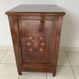 Jam jar in ribboned walnut and boxwood marquetry