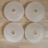 Set of 4 French Vintage Retro White Opaque Glass Replacement Shades 248