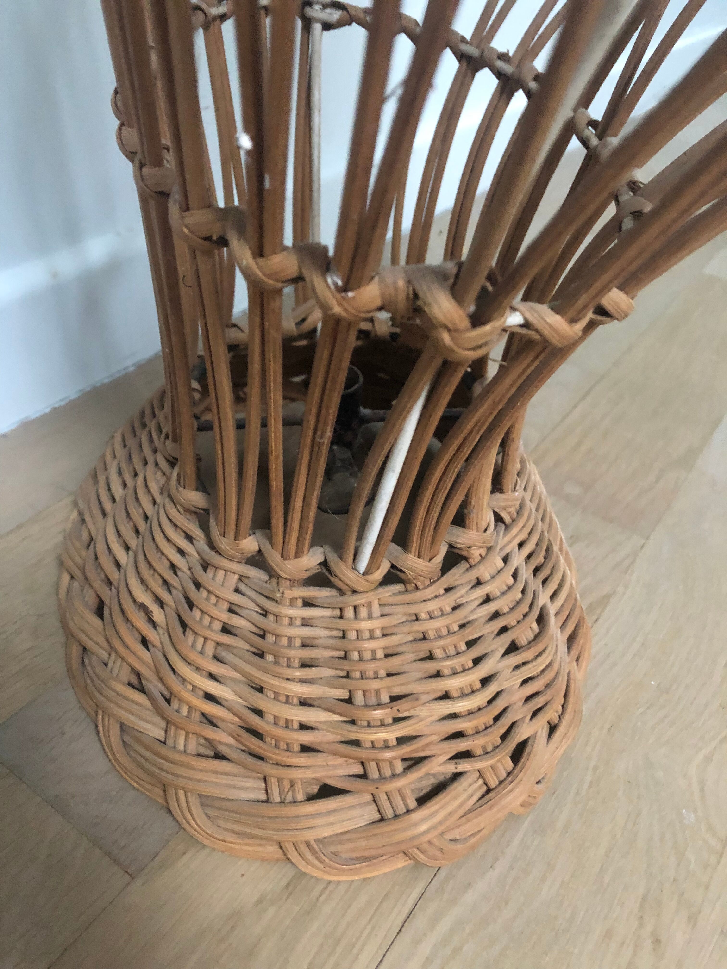 Wicker rattan bust mannequin
