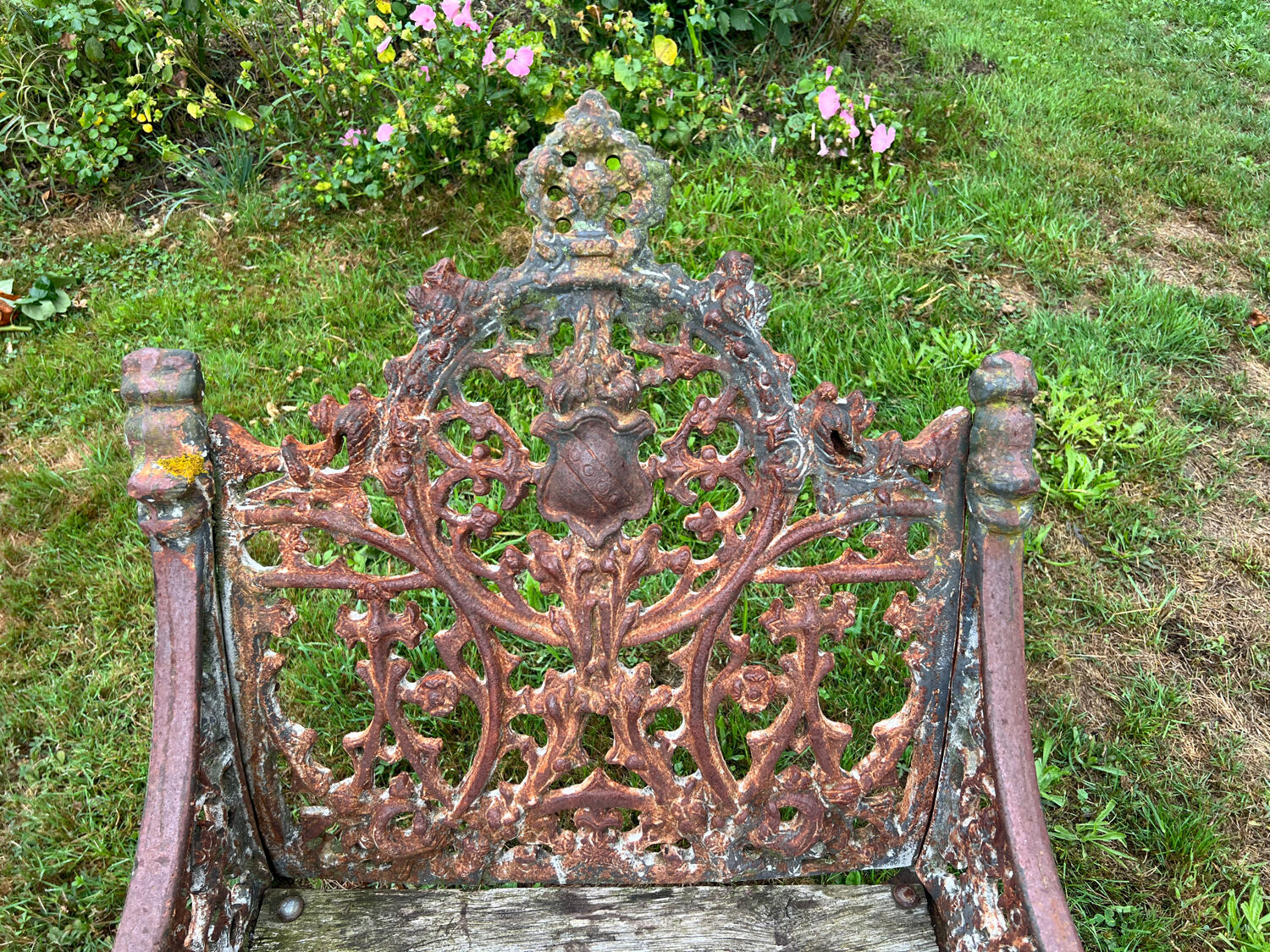 Sculpted cast iron garden furniture