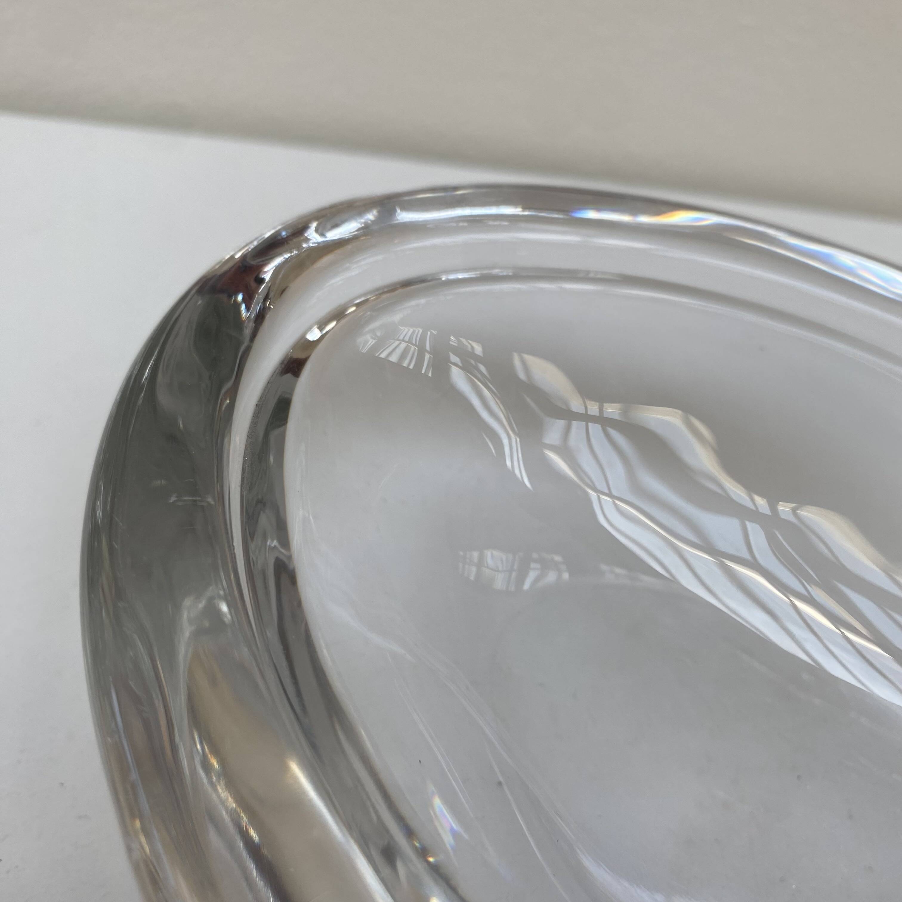 Large glass crystal ashtray by Art Vannes France