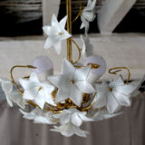 Murano and brass glass flowers