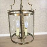 Mid-Century Metal & Glass Pendant Lamp