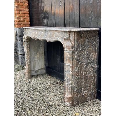 Louis XV Style Fireplace In Grey Marble Of the Ardennes