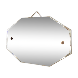 Miroir biseauté ovale vintage art déco année 30/40 - 54x36cm