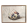 Vintage French watercolour with a basket  full of pansies