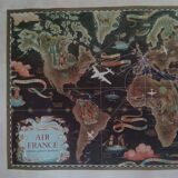 World map / Planisphere by Lucien Boucher for Air France
