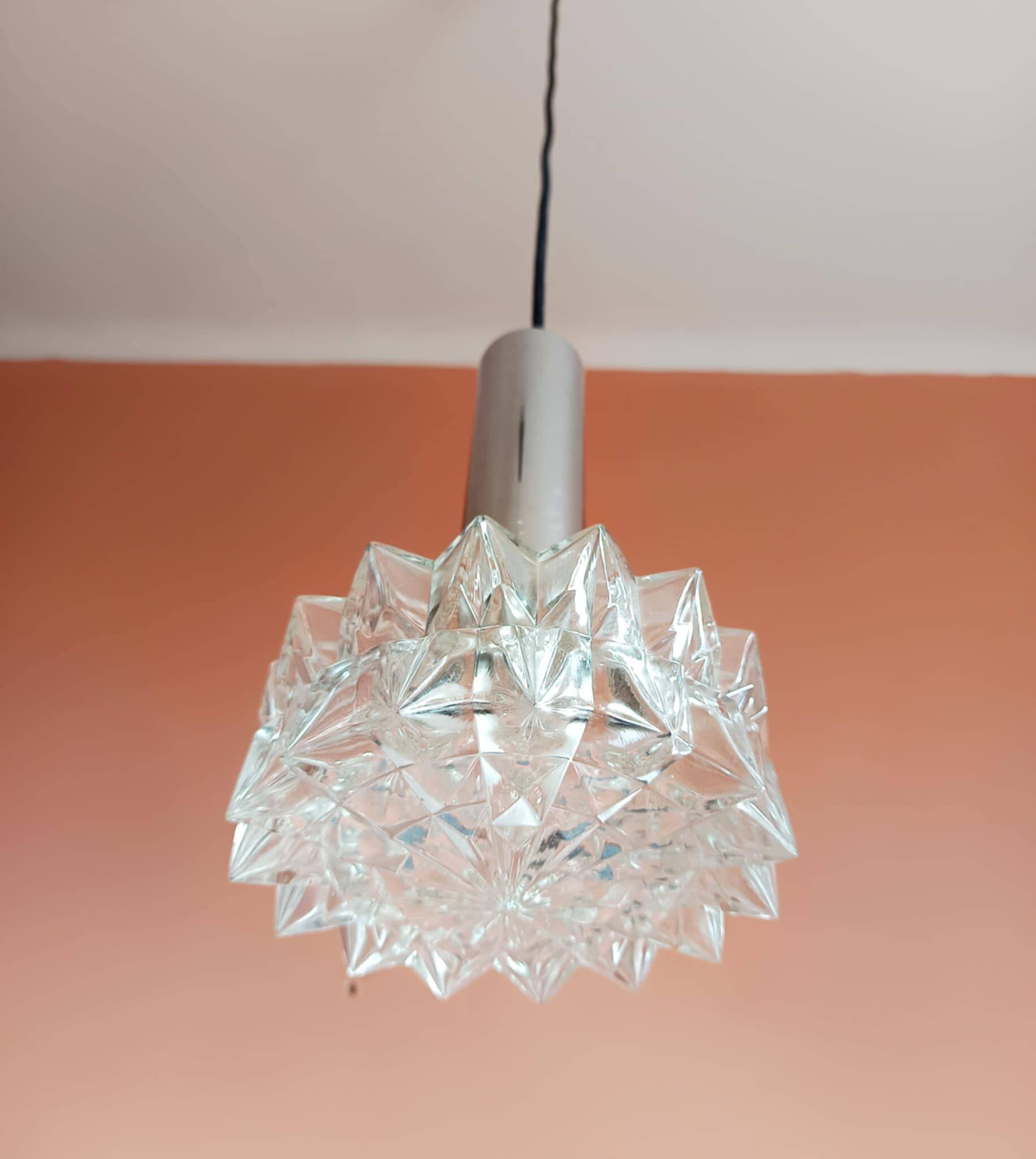 Suspension space age chrome and glass Germany 1970