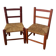 Children's straw chairs made of wood and straw.