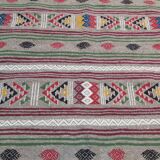 Traditional grey kilim carpet handmade in pure wool 145x100cm