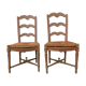 Paire de chaises Provençale en hêtre patiné XX siècle