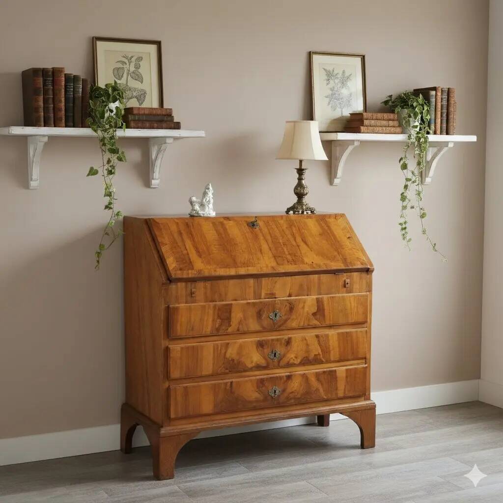 Antique walnut and walnut burl commode, poplar, Italy, 18th century.
