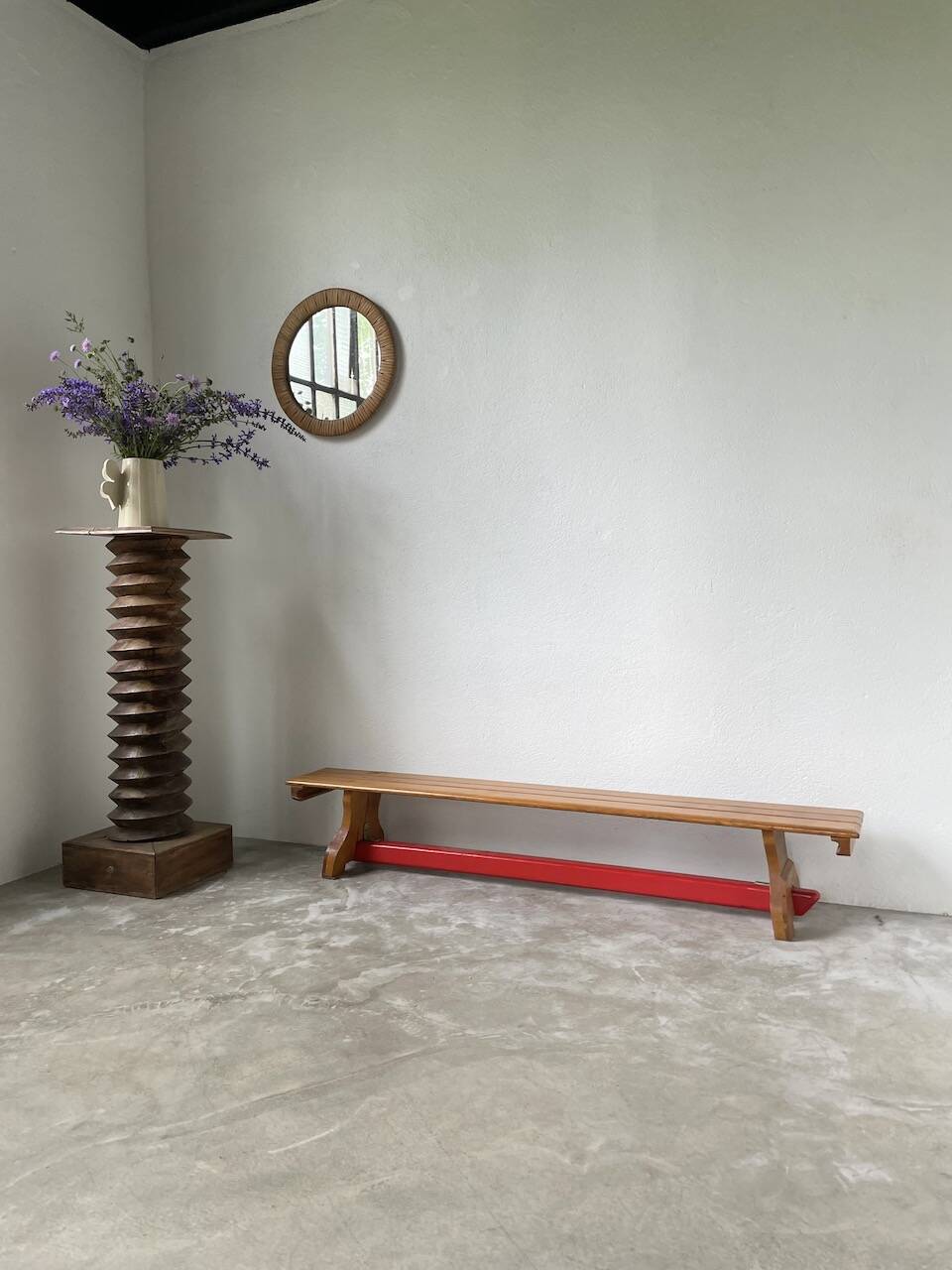 Scandinavian oak bench