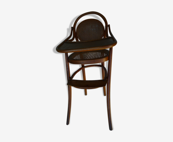 High chair of canned child, model early XXth Thonet