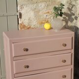 Small old chest drawers pink powder