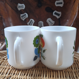 Vintage Lotus and Apple Arcopal Mugs