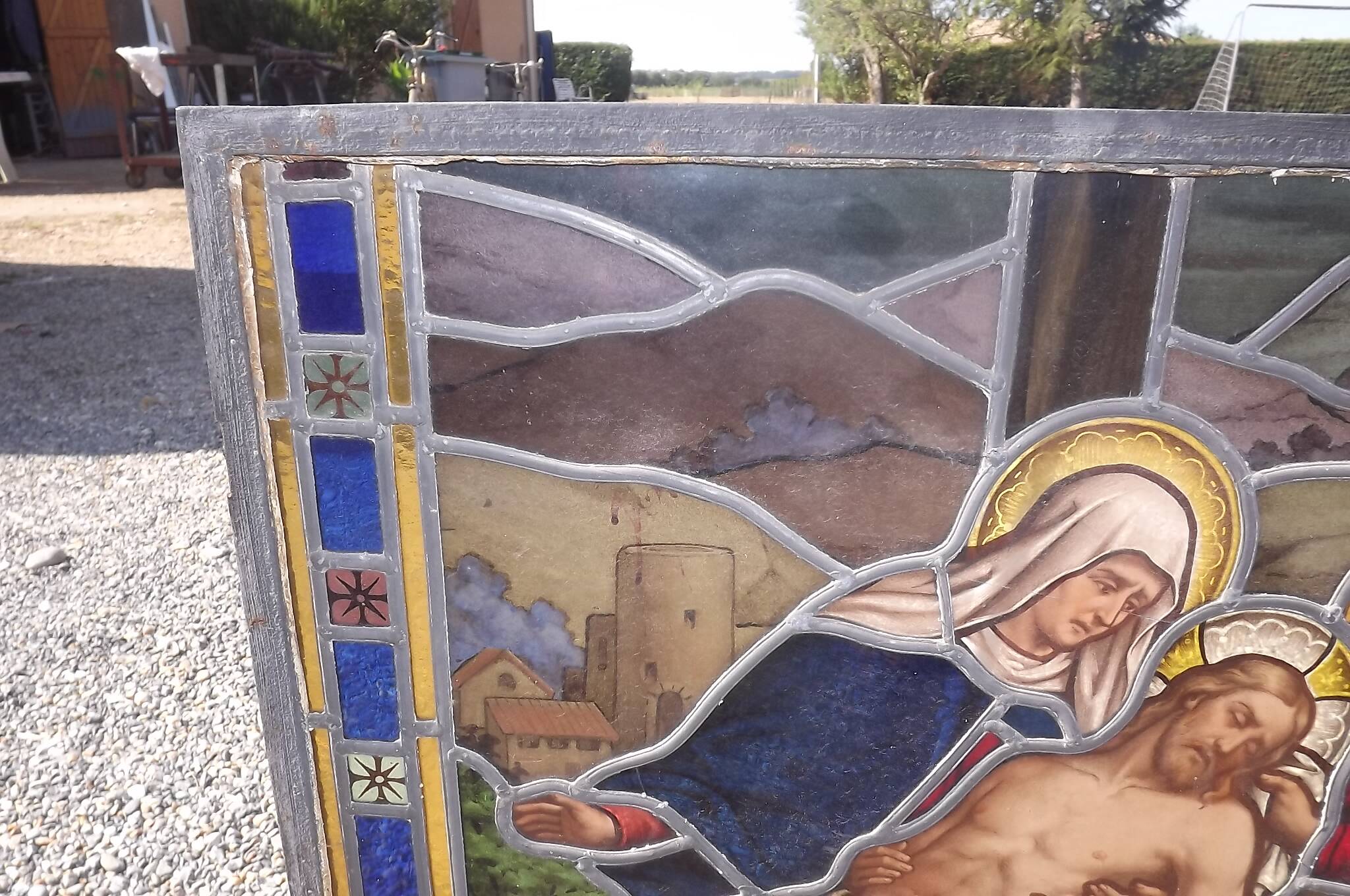 19th century stained glass window “Jesus”