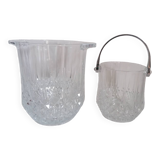 Set of 2 champagne crystal buckets with ice cubes