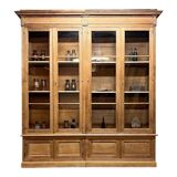 Showcase bookcase early XX th in solid oak