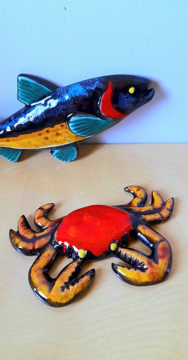 Ceramic fish and crab 1960