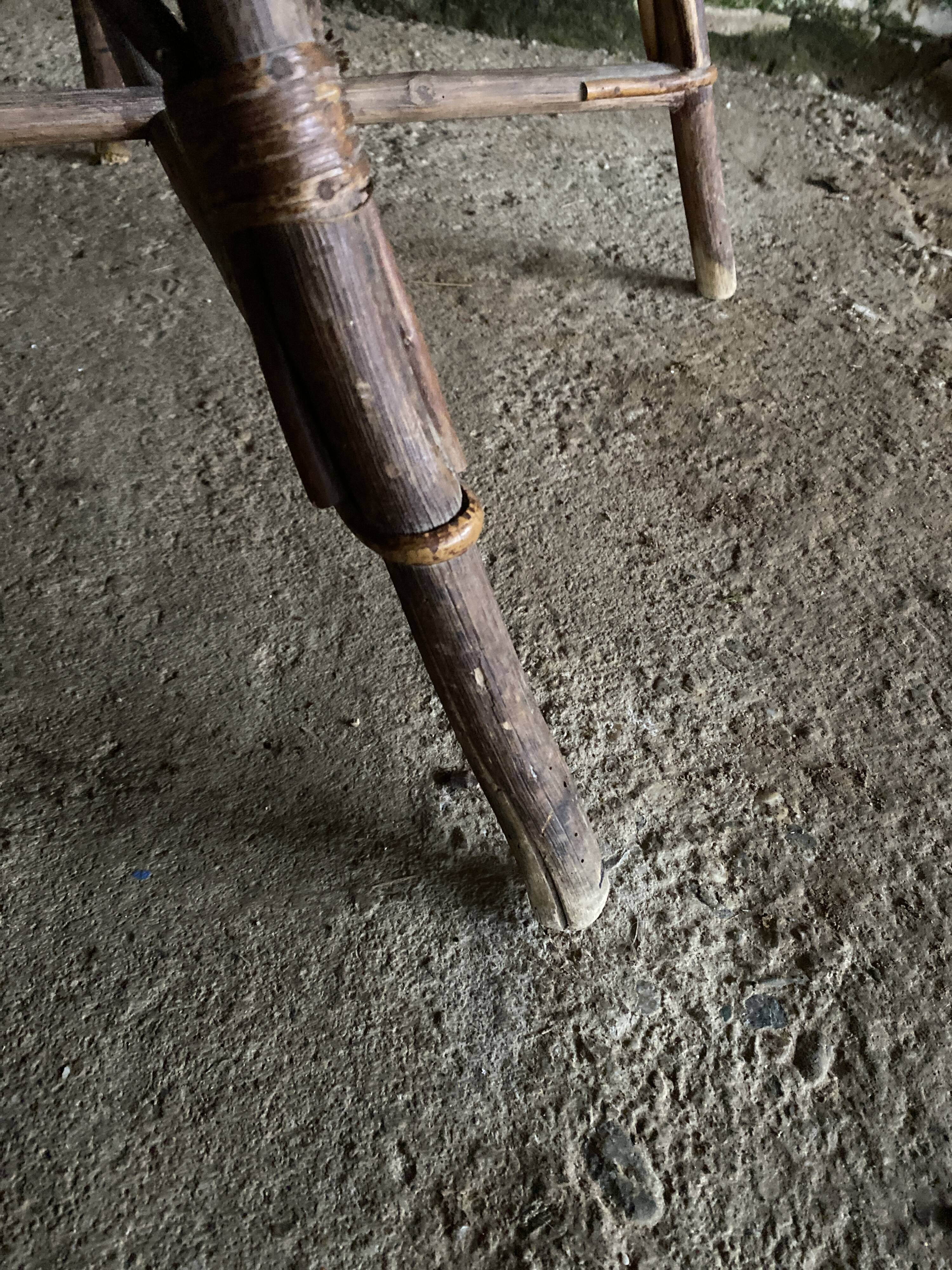Braided rattan armchair