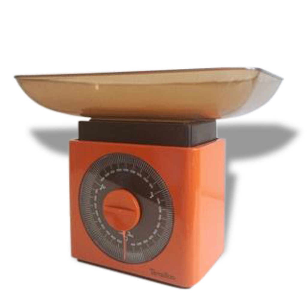 Balance de cuisine Terraillon vintage orange des années 1970 plastique