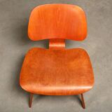 Charles & Ray Eames Early LCW Lounge Chair Red Aniline for Herman Miller