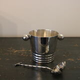 Ice bucket with silver metal ice spoon