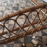 Rattan basket bed of the years 60