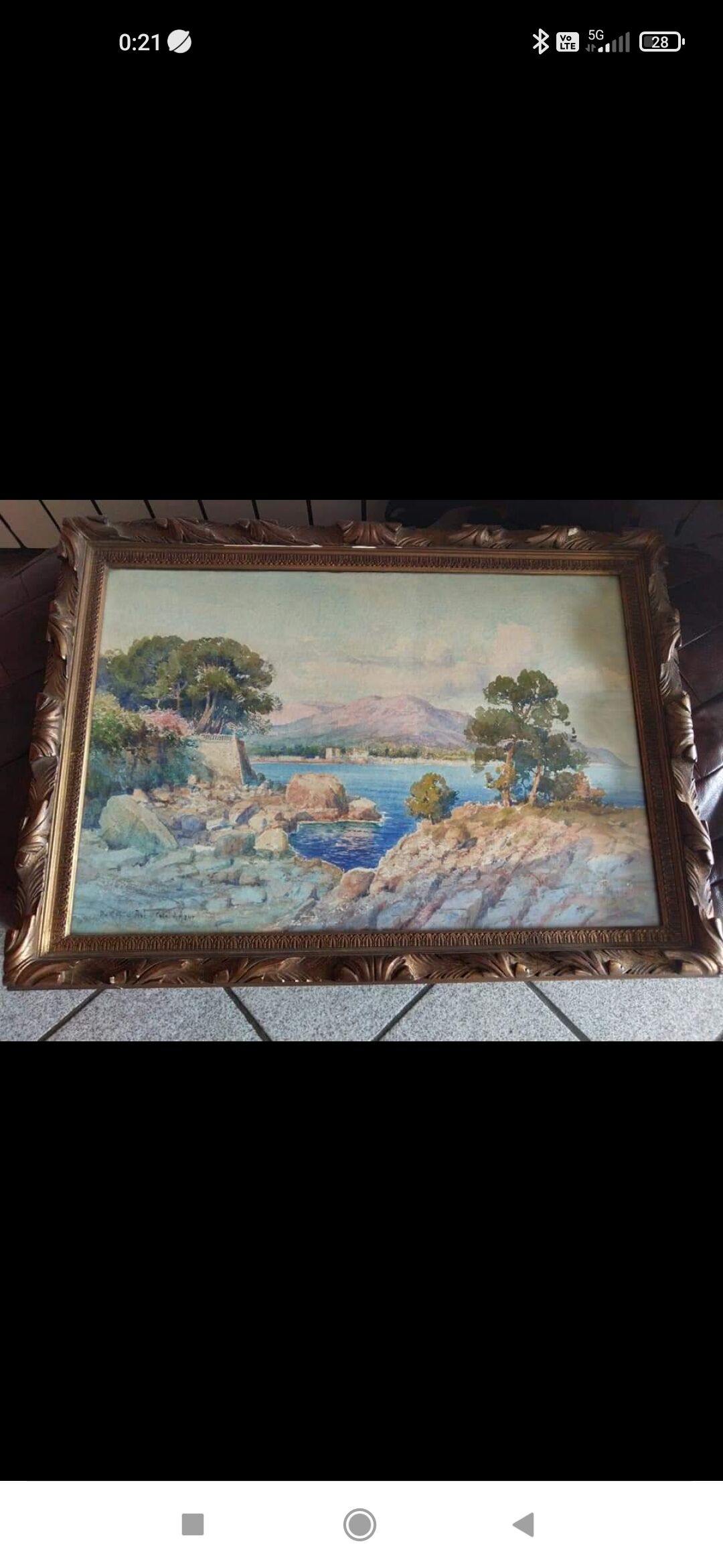 Watercolor painting of a view of Cap d'Ail by Émile Gauffriaud