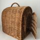 Cage de transport pour chat en rotin