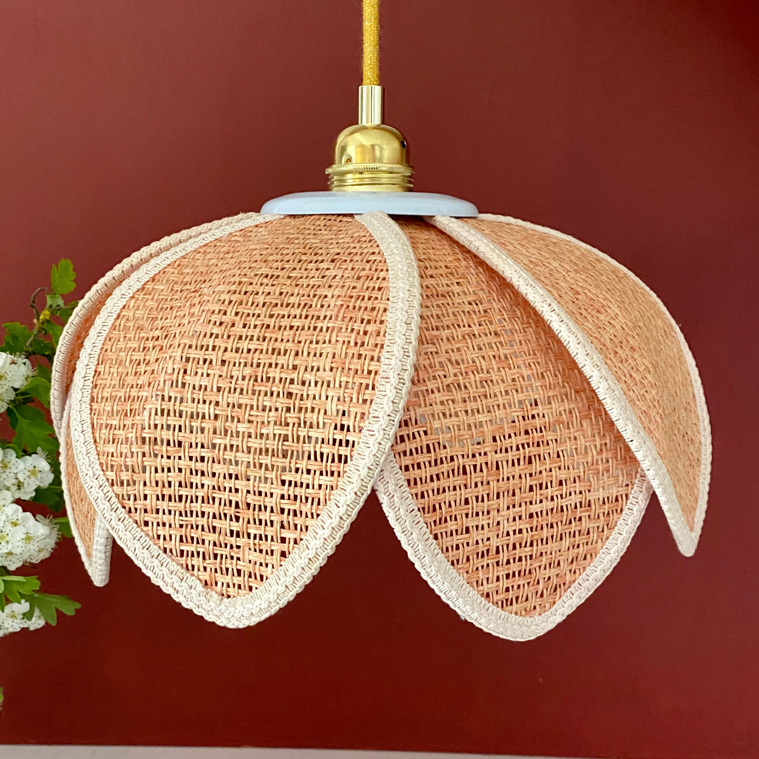 Vintage lotus flower pendant lamp