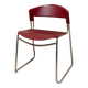Chaise empilable en plastique rouge avec cadre en chrome par Paolo Favaretto pour Assisa (Italie 1986) – design vintage