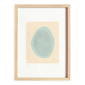 Painting on paper "Glacier Stone" signed Eawy