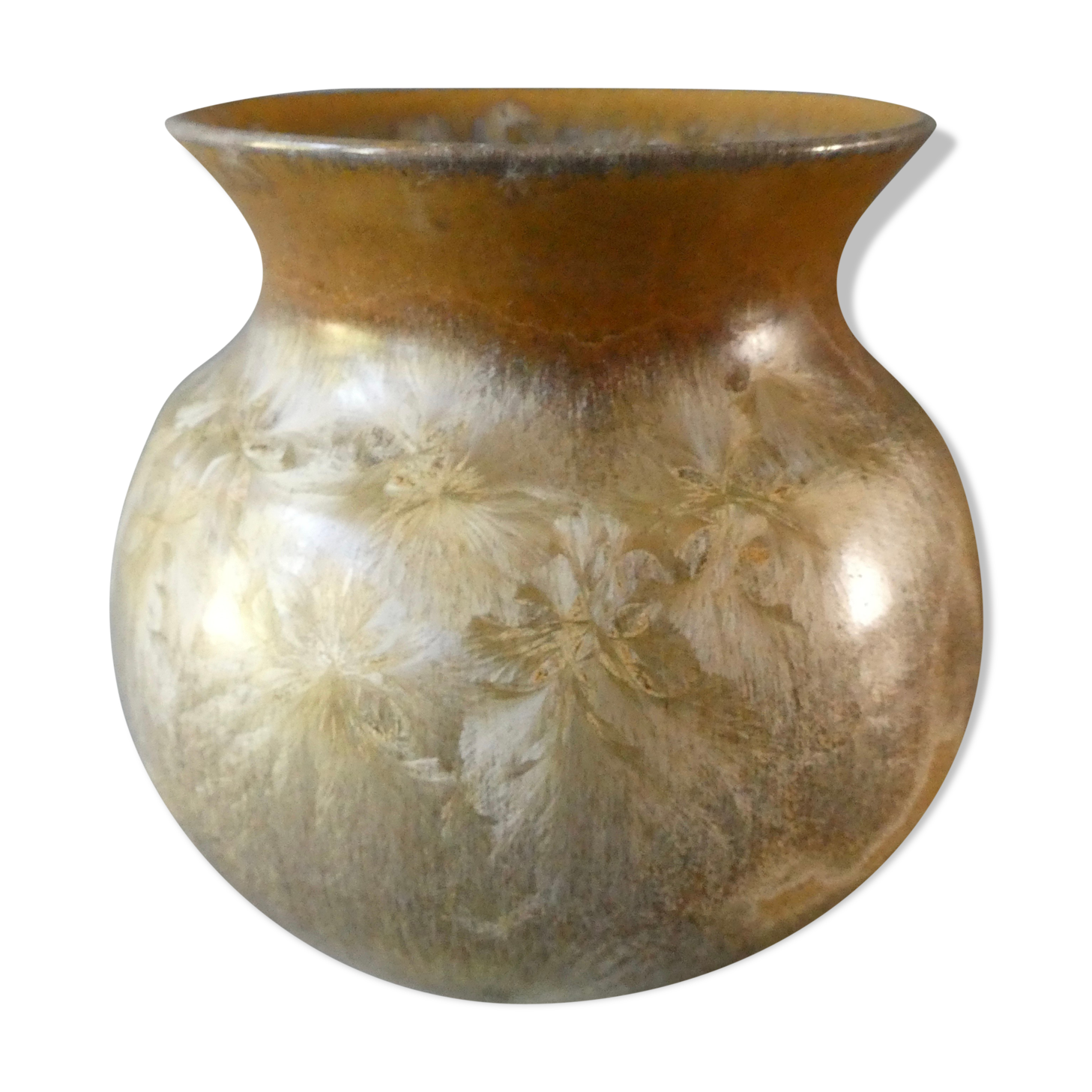 Ceramic vase, crystallised glaze, Montgolfier France