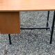 Vintage oak desk with a metallic base from the 1960s.