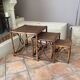 Lot de 3 tables gigognes en Rotin. 1960.