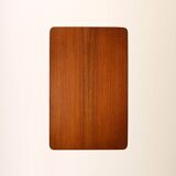Scandinavian vintage teak nightstand with shelf and carved handle