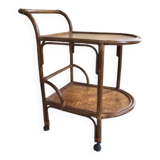 Rattan serving trolley
