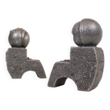 Ensemble de serre-livres en aluminium coulé brutaliste par Willy Ceysens, Belgique, années 1980.