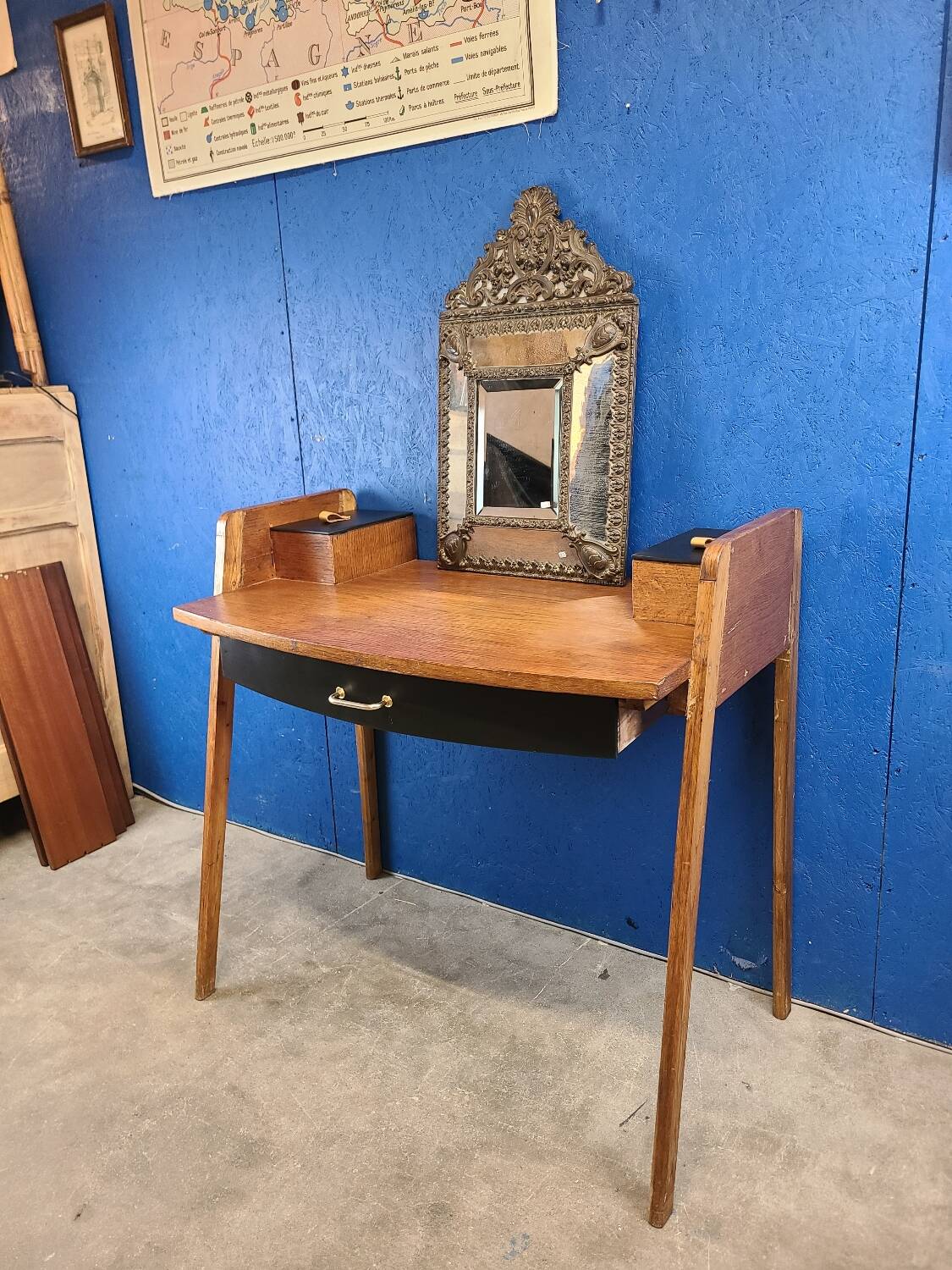 Vintage desk, compass foot dressing table
