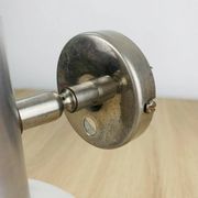 Space age opaline globe wall light, adjustable, and brushed metal, 1960s.