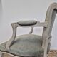 Louis XV style cabriolet armchair in patinated wood and velvet