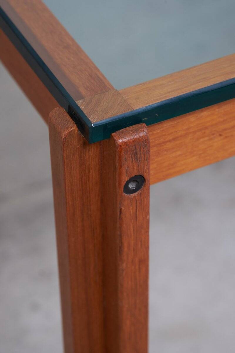 Teak and Glass Coffee Table, Denmark, 1960s