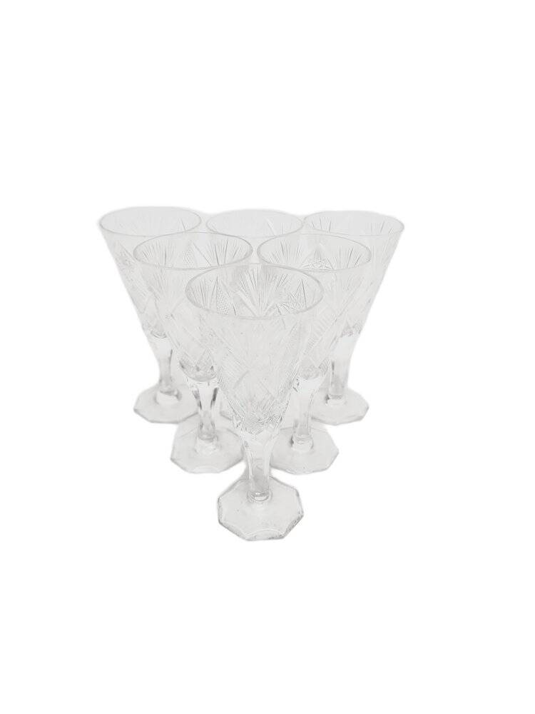 Art Deco Polish champagne glasses, 1900s, set of 6
