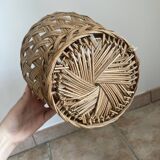 Vintage woven wicker plant pot cover