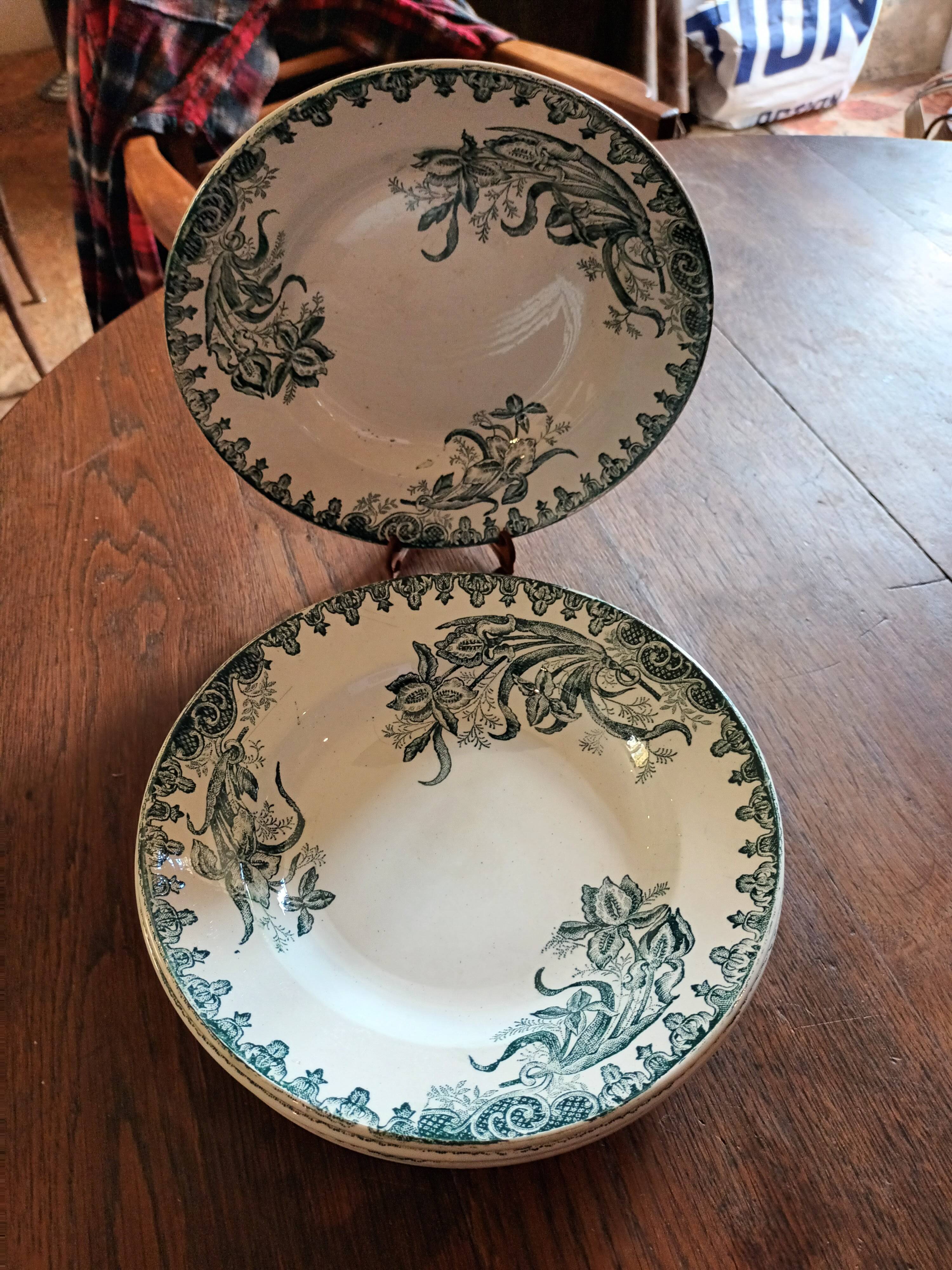 6 Terre de Fer soup plates