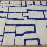 Azilal vintage rug 310x200 cm - Blue geometric patterns