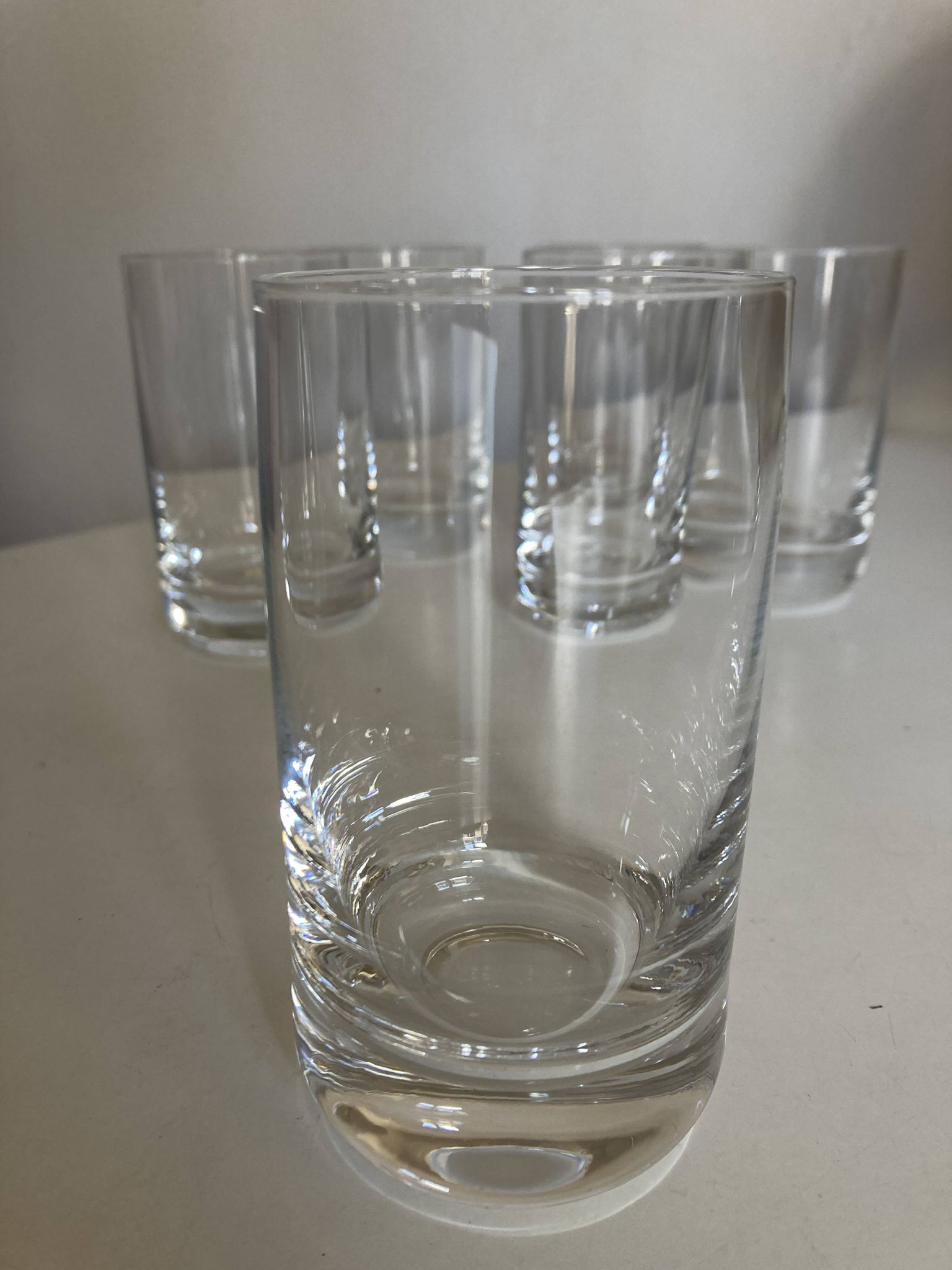 Set of 6 1970 Scandinavian crystal goblet glasses